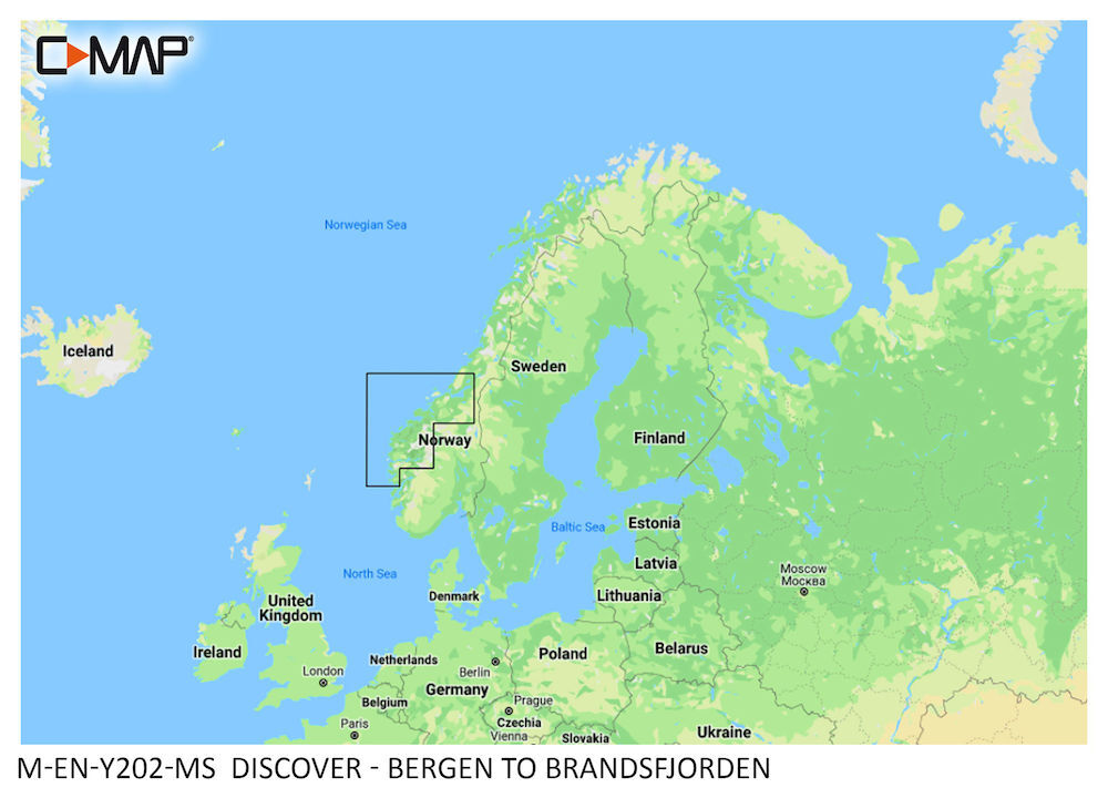 C-MAP DISCOVER:  M-EN-Y202-MS  Bergen to Brandsfjorden