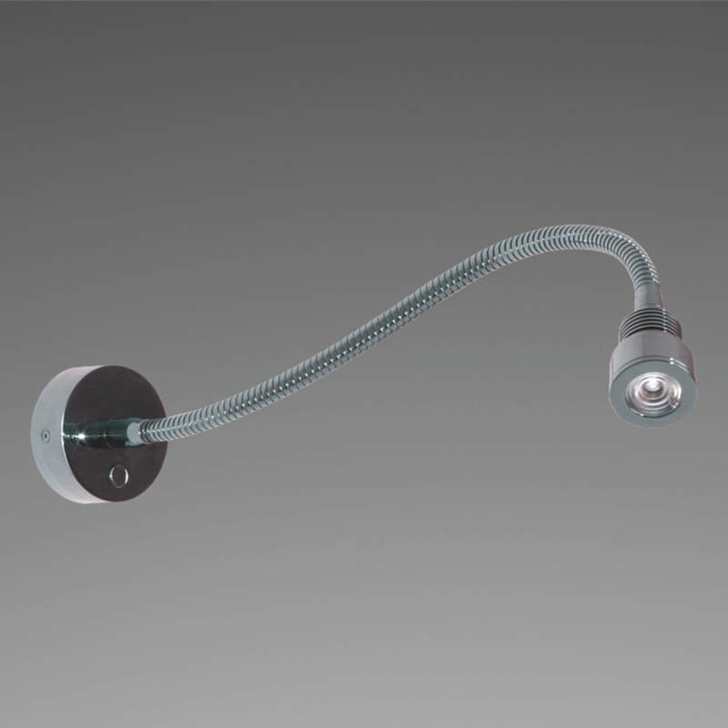LED-Flexleuchte 01, 300mm, chrom-glanz, max. 2,7 W, 10-30V DC, warmweiß, 25°, mit Dimmer