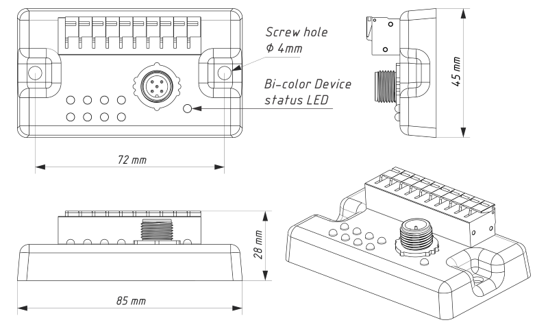 ydsc_drawing Yacht Devices Switch Control YDSC-04