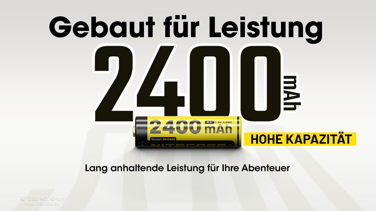 Nitecore Li-Ion Akku, 1,5V, USB-C, 2400mAh, 4er