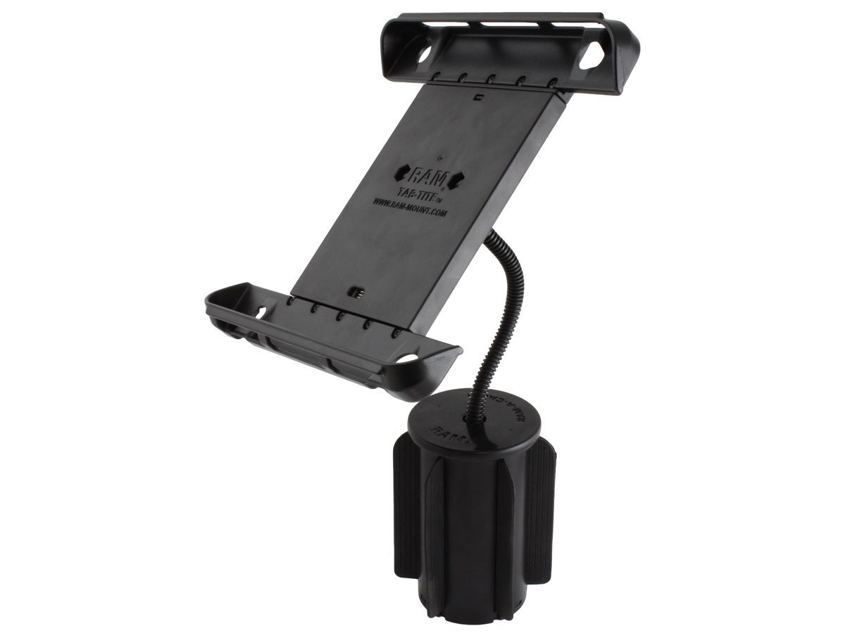 RAM Mounts RAM-A-CAN II Universal Verbundstoff-Halterung für Tablets (10 Zoll) - für Fahrzeug-Getränkehalter, Basis mit Gummilippen, flexibler Arm (ca