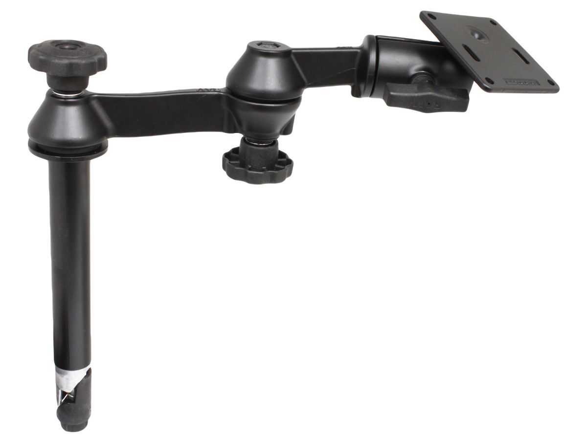 RAM Mounts Doppel-Schwenkarm mit Tele-Pole (ca. 200 mm) - Octagon-Verbindungsarm, VESA-Platte (75 x75 mm Lochraster), C-Kugel (1,5 Zoll)