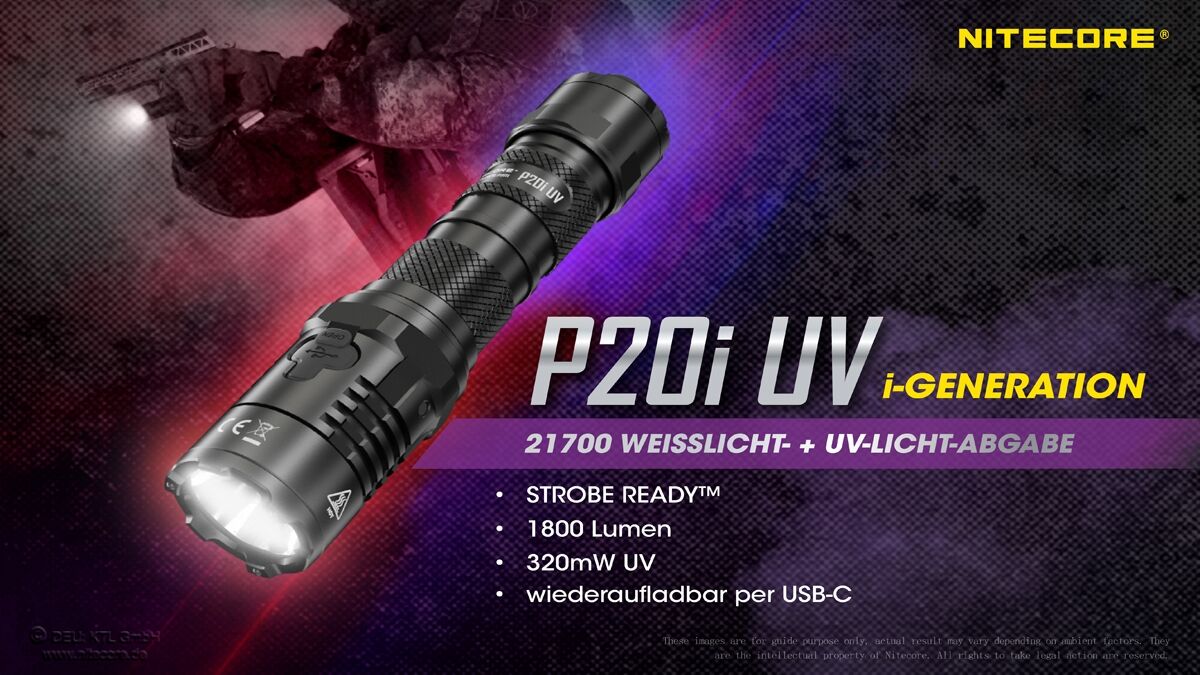 Nitecore P20i UV - 1800 Lumen + UV-Licht