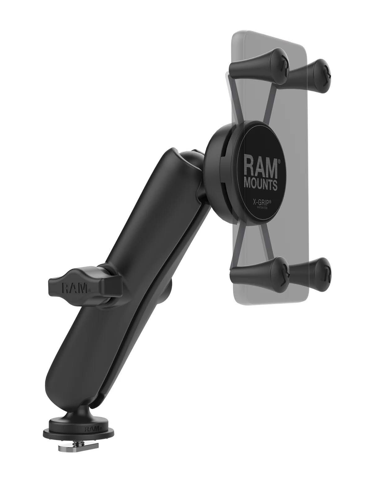 RAM Mounts X-Grip Schienensystem-Halterung für Smartphones - Bis 82,55 mm Breite - Langer Verbindungsarm - Track-Ball Basis - B-Kugel (1 Zoll)