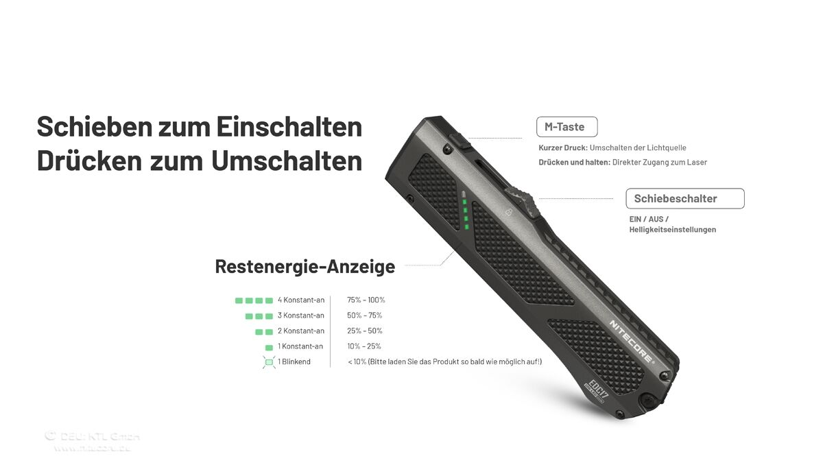 Nitecore EDC17 - 1500 Lumen UV und Laser