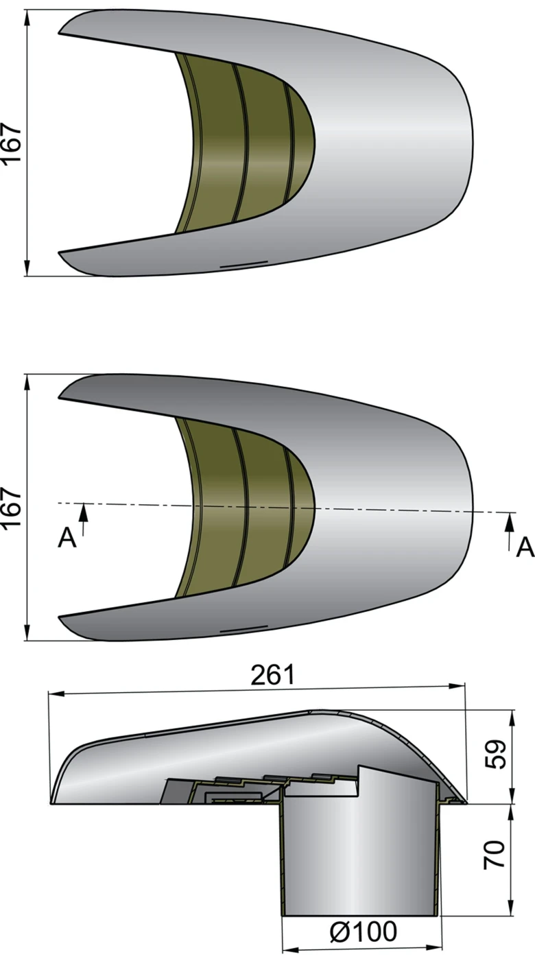 Vetus Lüftungsmuschel TYP100, AD=100mm