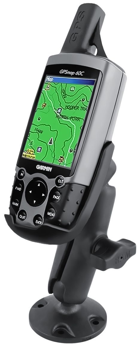 RAM Mounts Verbundstoff-Aufbauhalterung für Garmin GPS 60er Serie - mit runder Basisplatte, B-Kugel (1 Zoll), im Polybeutel
