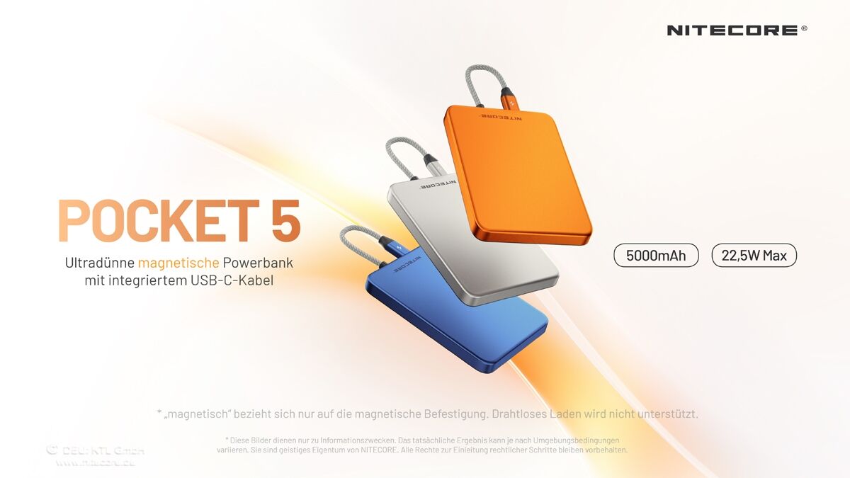 Nitecore Powerbank POCKET5 - 5000mAh, orange