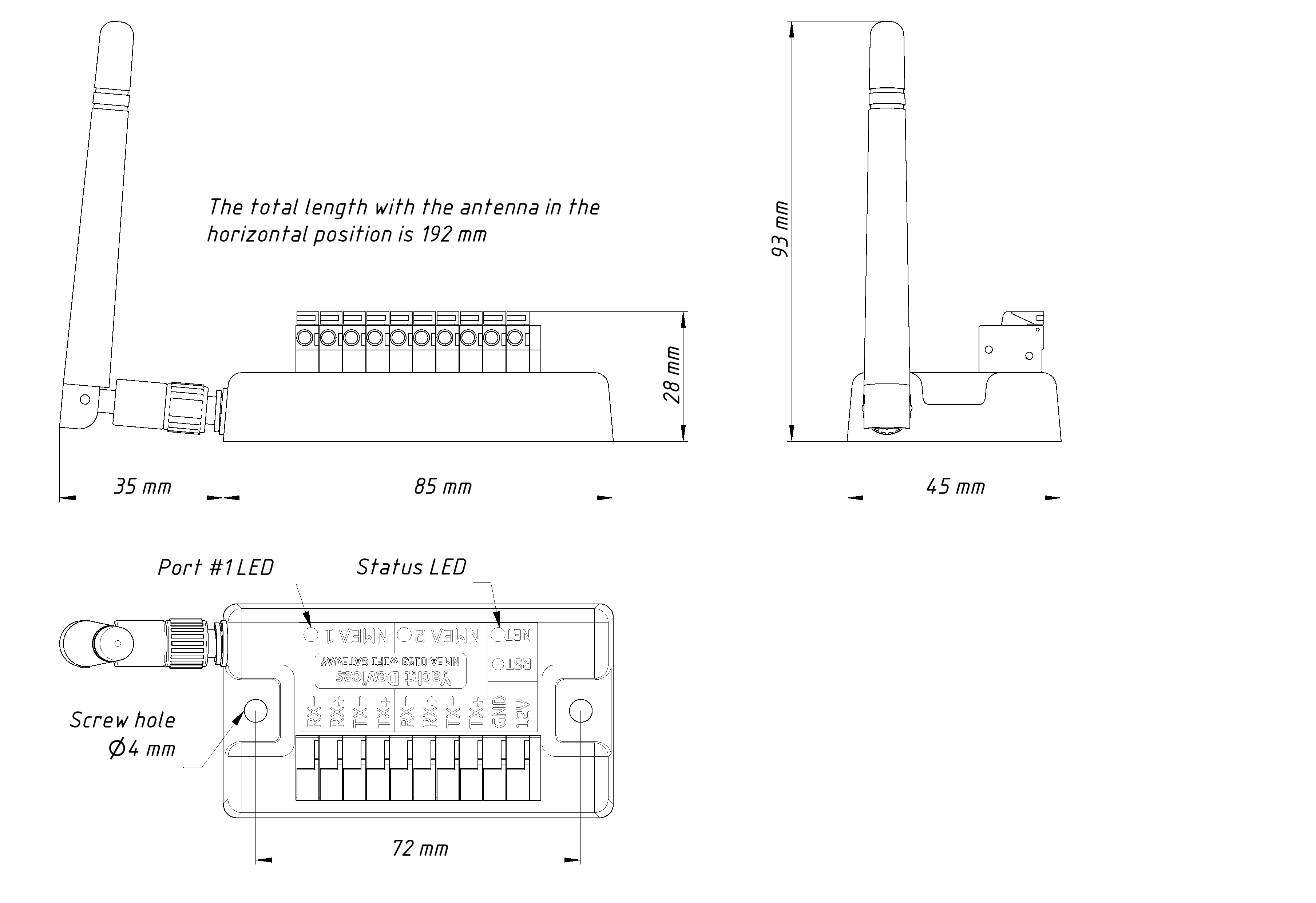 ydwn02drawing Yacht Devices NMEA-0183 Wi-Fi Gateway YDWN-02