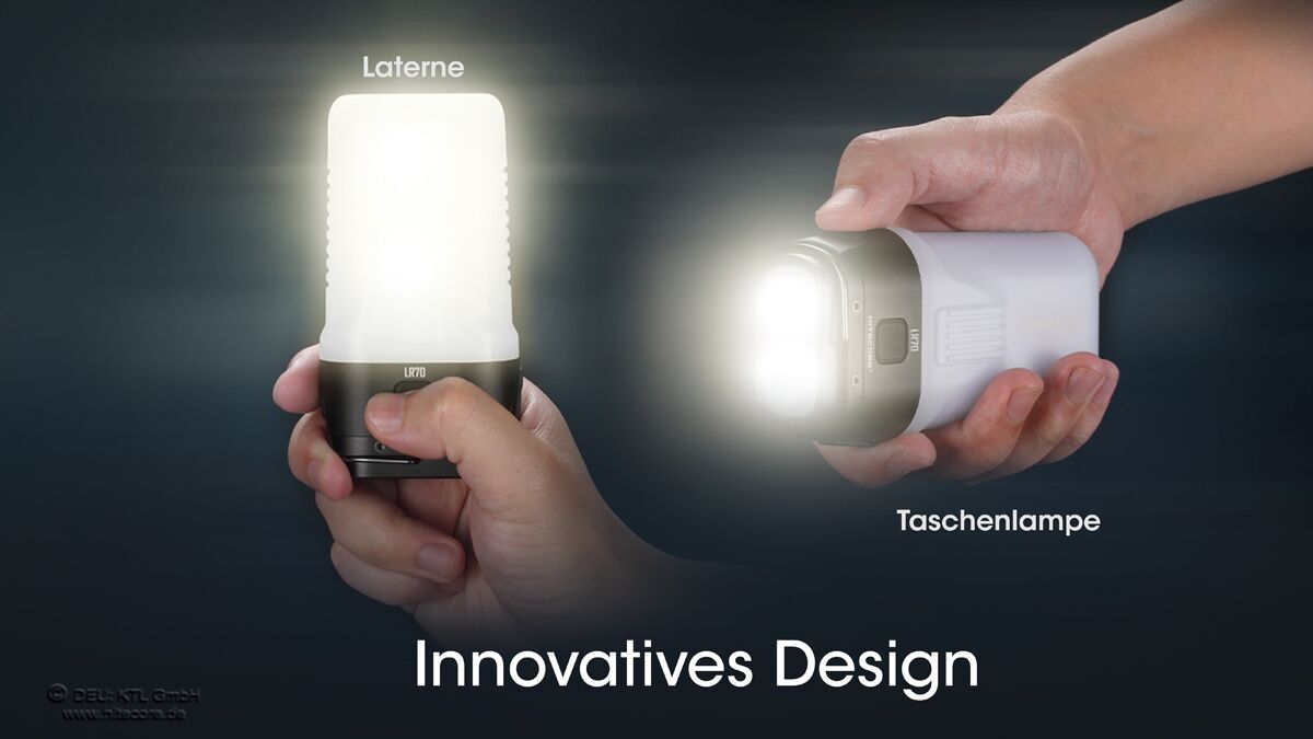 Nitecore LR70 - 3000 Lumen Taschenlampe, Powerbank, Laterne