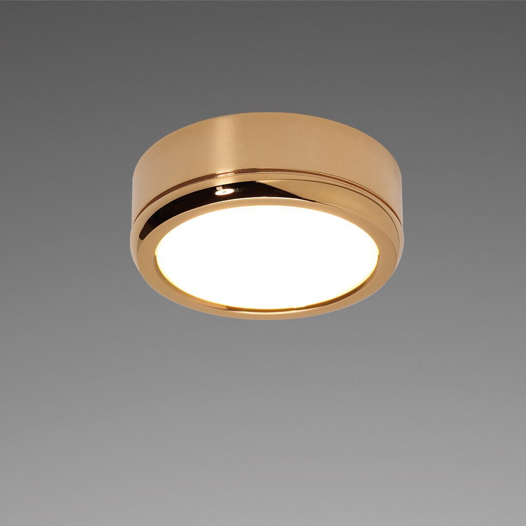 LED-Anbauleuchte D1-1 (Slave), gold-glanz, warmweiß, 10-30V DC, max. 3 W