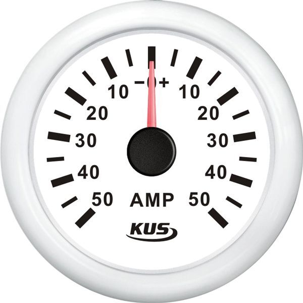 KUS Amperemeter mit Shunt 50A 12/24V weiß