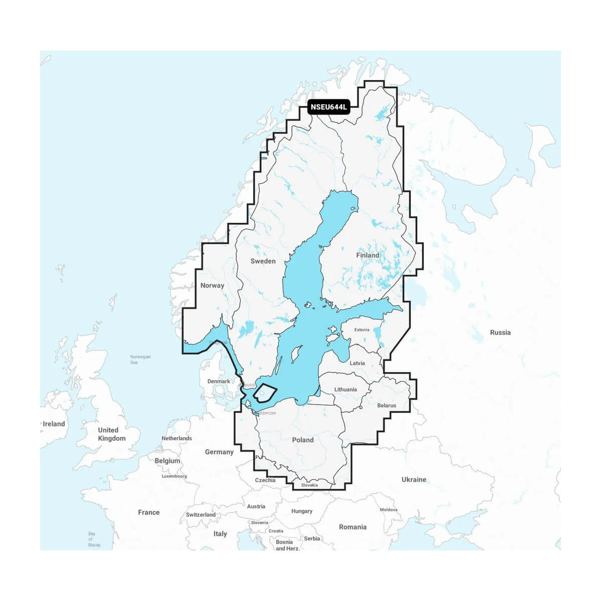 Garmin Navionics+ NSEU644L Nord- östliche Ostsee Baltic Sea Seekarte