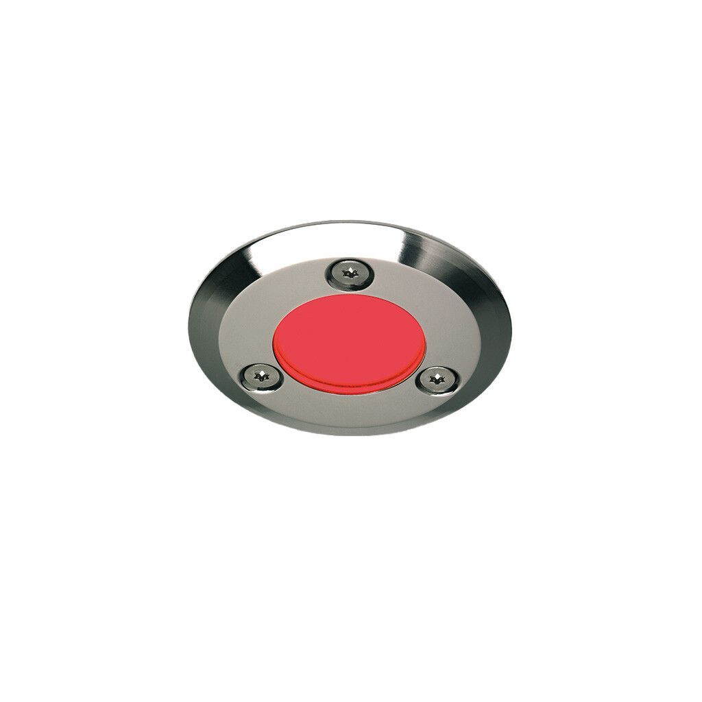 LED-Einbauleuchte EB13, Edelstahl V4A, rot, Glas, 10-30V DC, max. 1W (AISI316L)