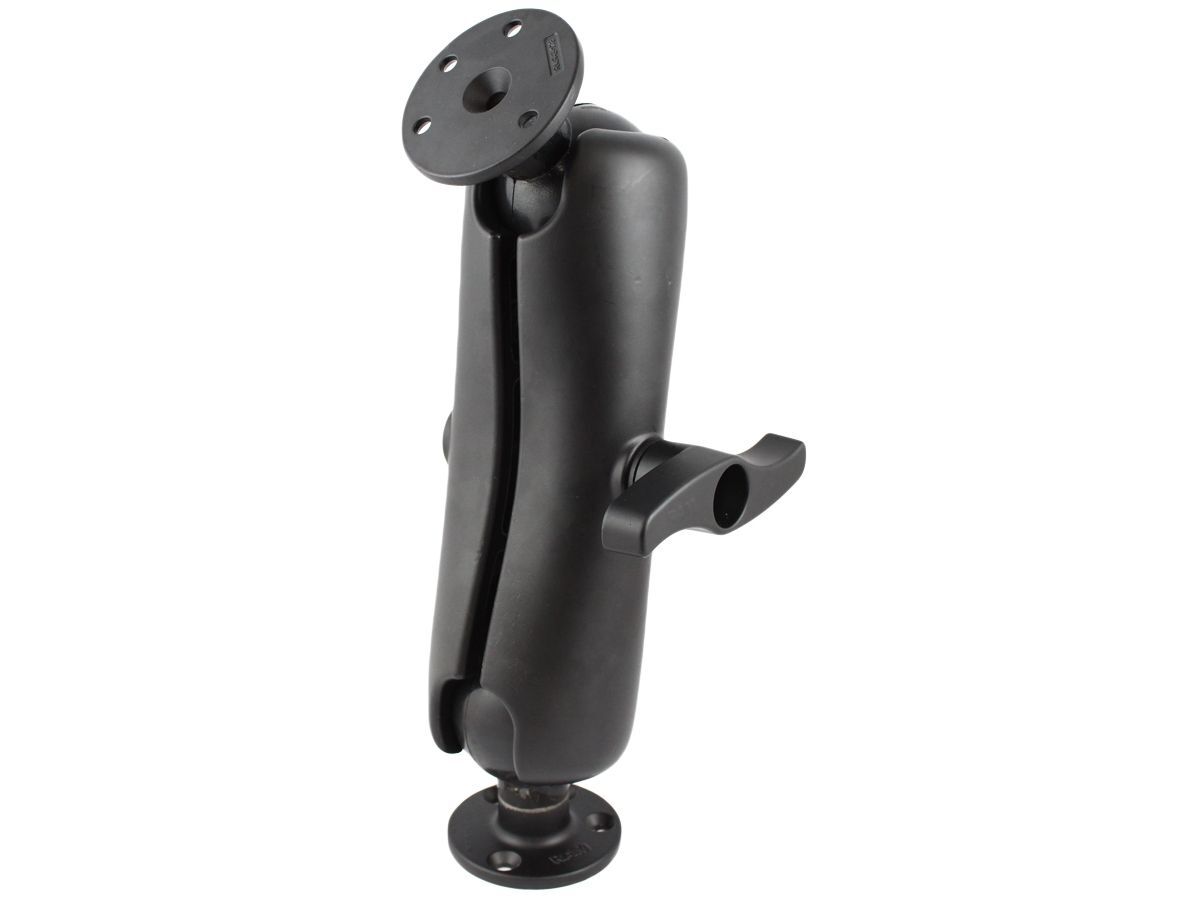 RAM Mounts Aufbau-Set - 2x runde Basisplatte (93,5 mm Durchmesser), mittlerer Verbindungsarm (ca. 320 mm), E-Kugel (3,38 Zoll), im Polybeutel