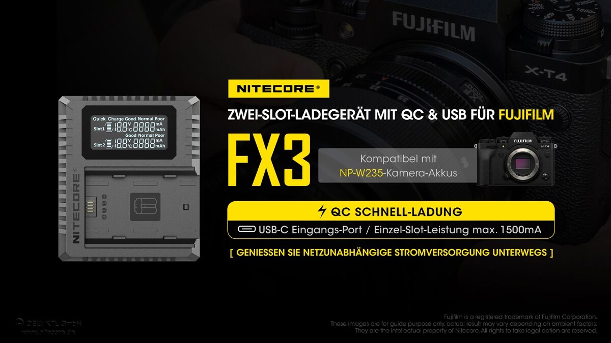Nitecore FX3 - für Fuji Cameras