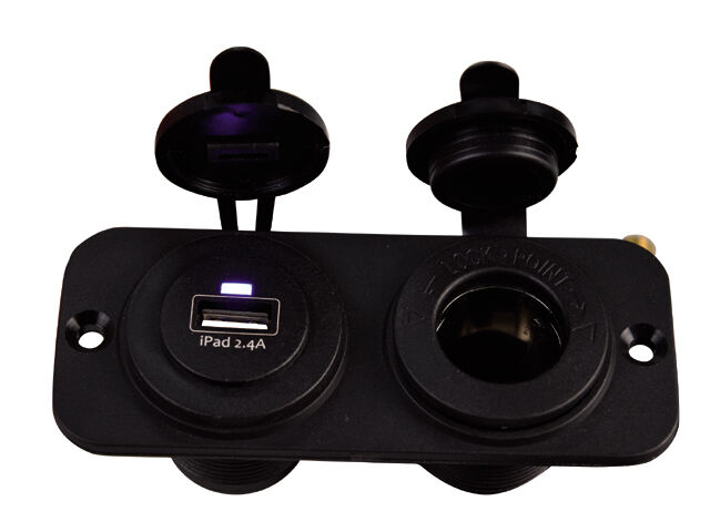 Talamex Typ:2fach Adapter 1xUSB 2.4A/1xStd. schwarz