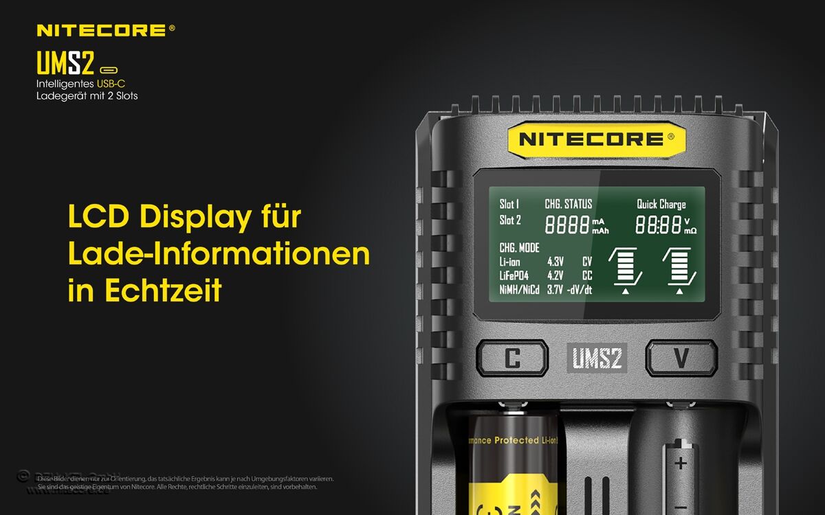 Nitecore UMS2 USB-Schnell-Ladegerät