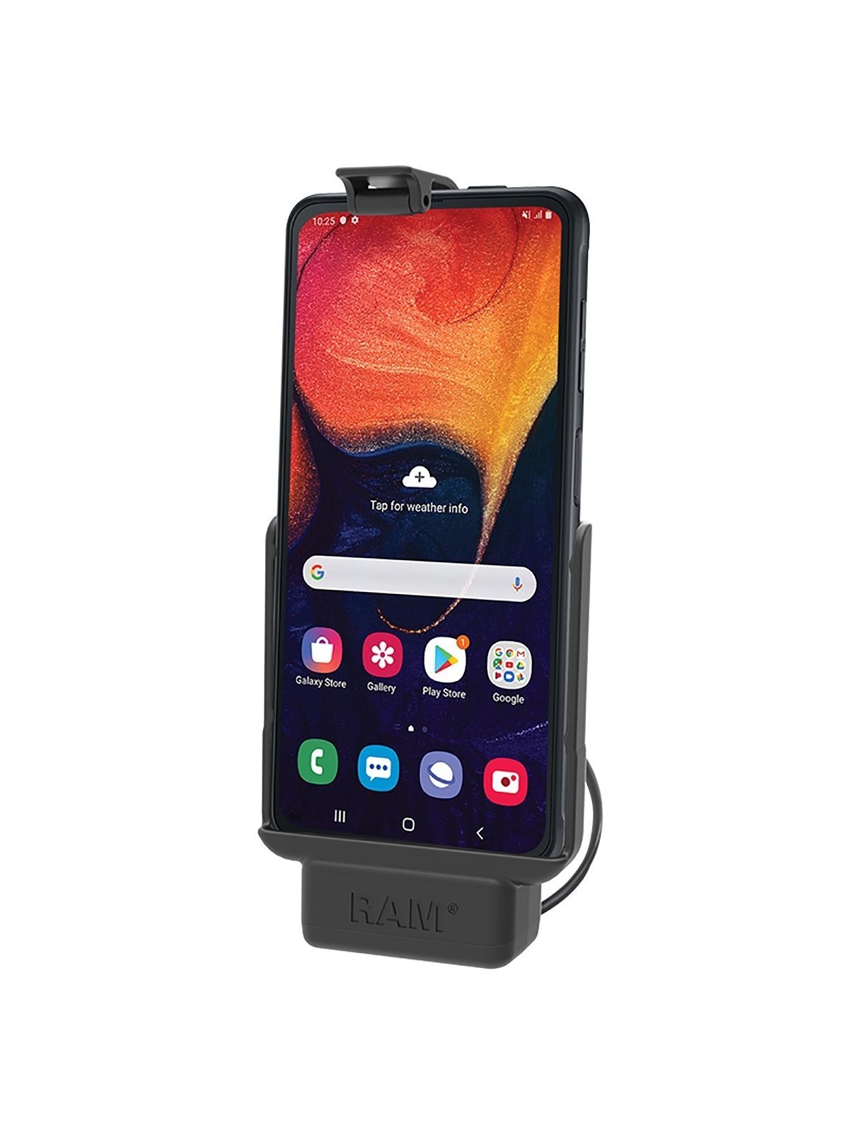 RAM Mounts EZ-Roll'r Form-Fit Halteschale für Samsung Galaxy XCover Pro - Ohne Schutzhülle - USB-A-Anschluss