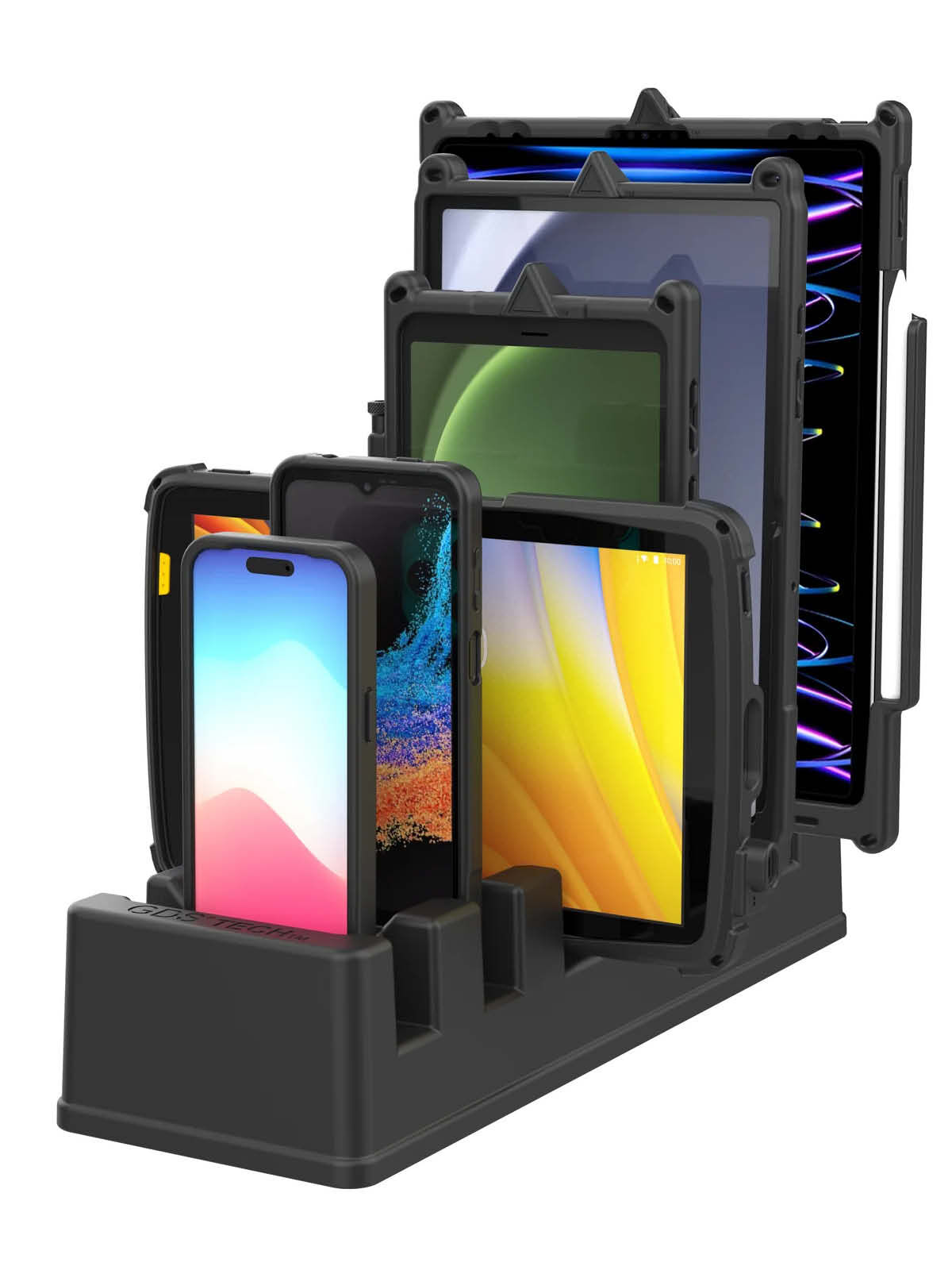 RAM Mounts 6-fach GDS Tisch-Ladestation für Tablets in IntelliSkin Schutzhülle - Mit RJ45 Schnittstellen