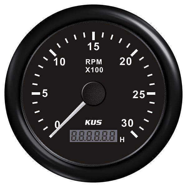 KUS Drehzahlmesser mit Betriebsstundenzähler f.Dieselmot. 0-3000U/min 0,5-250 12/24V D=85mm KUS Drehzahlmesser mit Betriebsstundenzähler f.Dieselmot. 0-3000U/min 0,5-250 12/24V D=85mm
