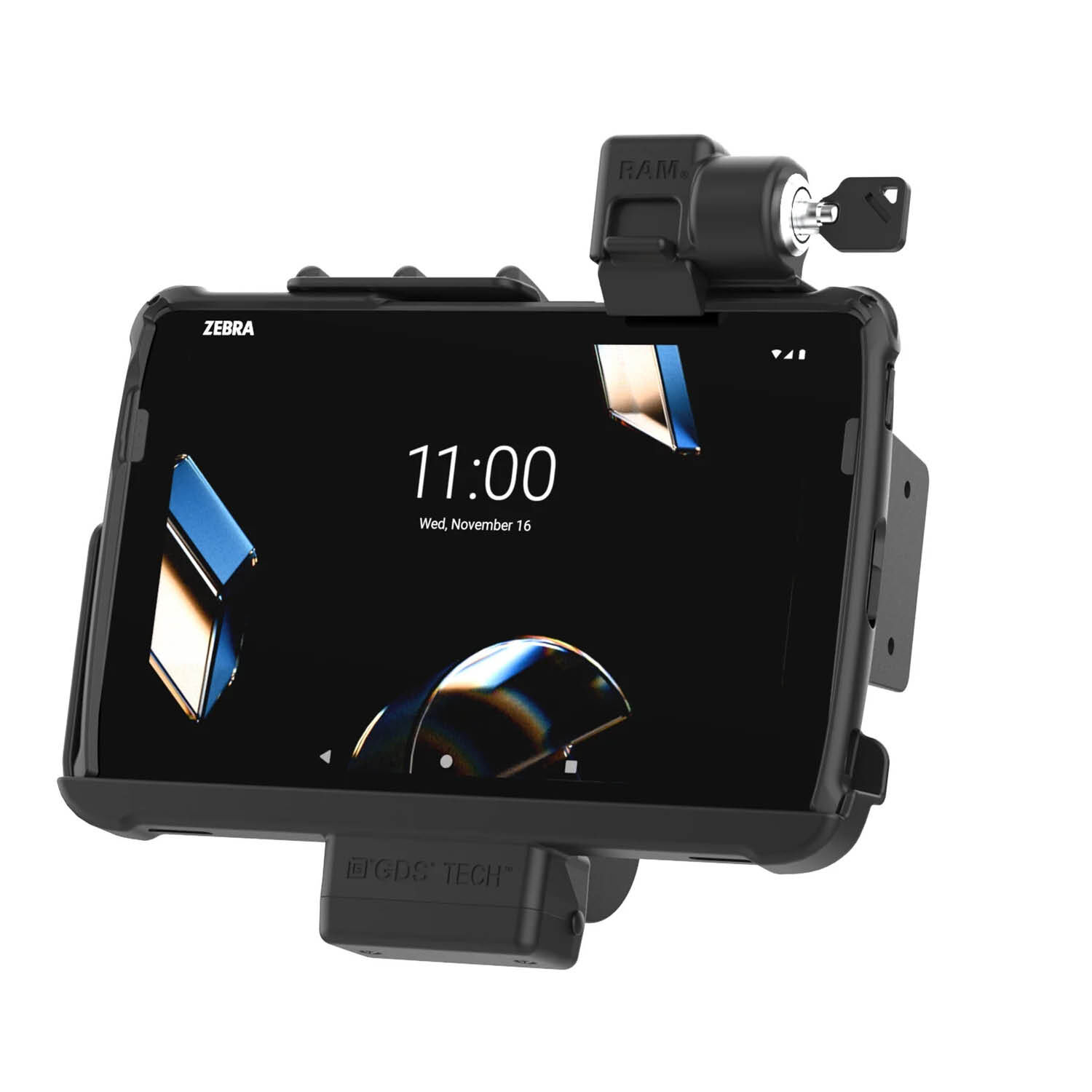RAM Mounts EZ-Roll'r Halteschale für Zebra ET40 & ET45 (10“) Tablets - In Rugged Boot, 75x75 mm VESA, 4-Loch AMPS