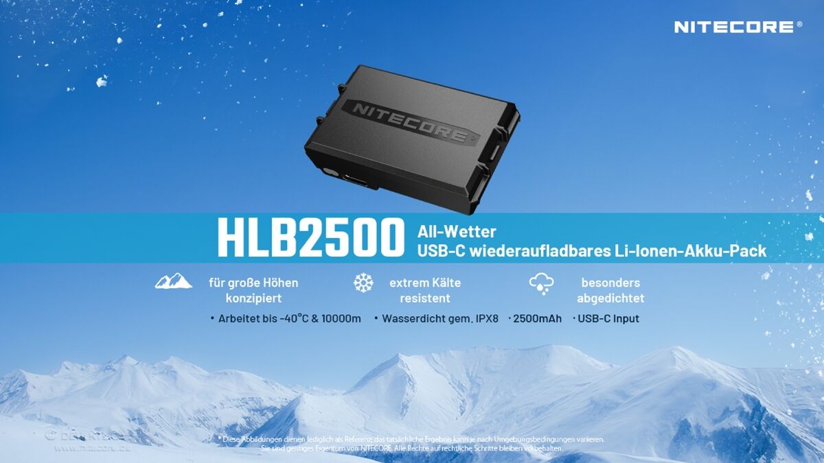 Nitecore HLB2500 Akkupack - 2500mAh, kältbeständig