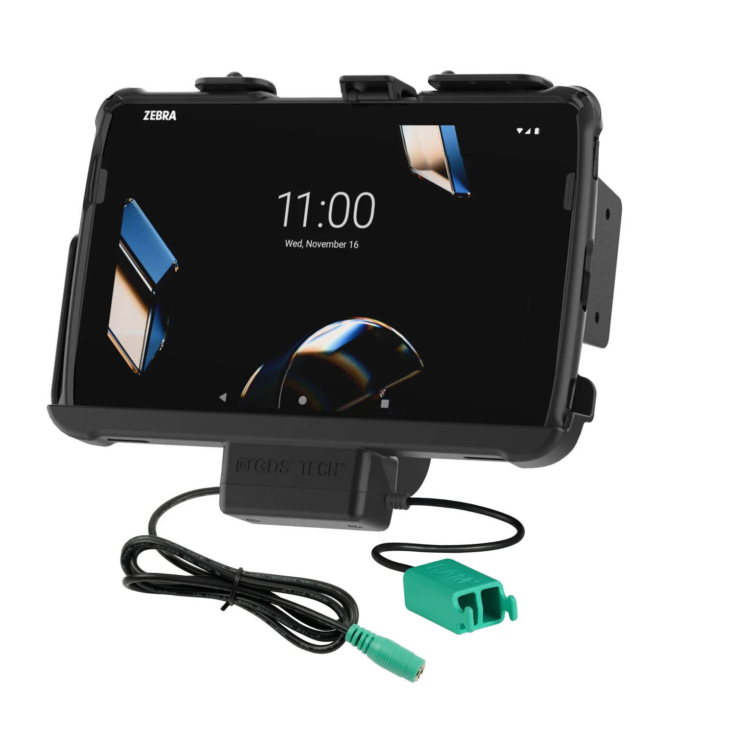 RAM Mounts EZ-Roll'r Halteschale für Zebra ET40 & ET45 (10“) Tablets - In Rugged Boot - 5.5mm DC & Dual USB-A-Anschluss