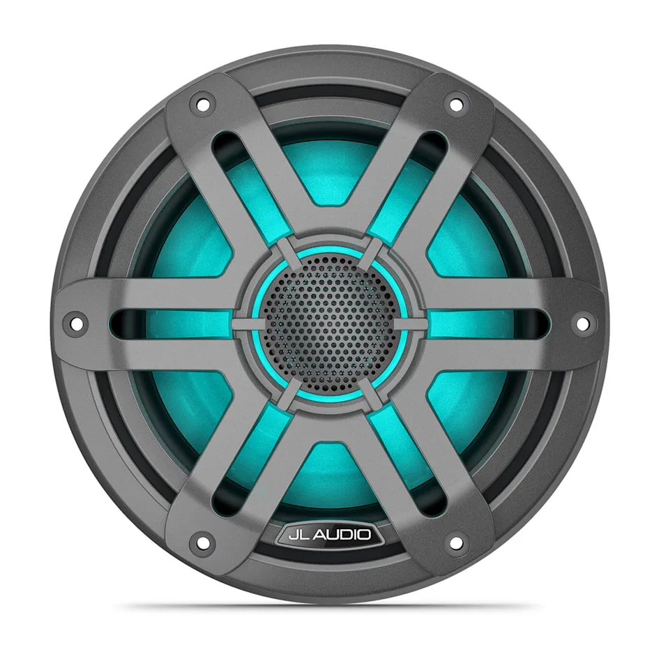 JL Audio M200 Marinelautsprecher 7,7 Zoll mit LED RGB Beleuchtung grauer Sportgrill