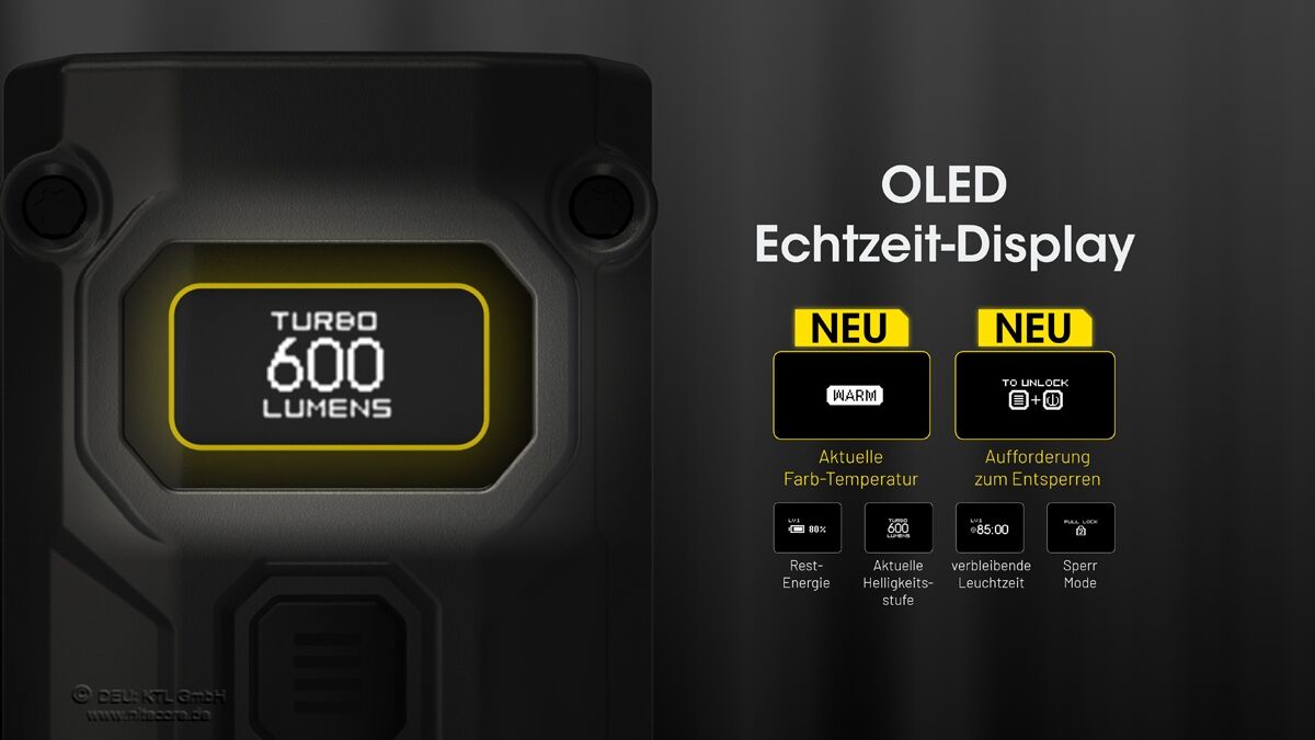 Nitecore TINI 3 - schwarz, 600 Lumen