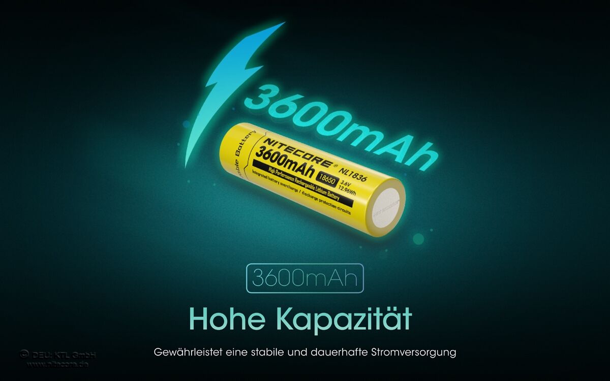 Nitecore Li-Ion Akku Typ 18650 - 3600mAh - NL1836