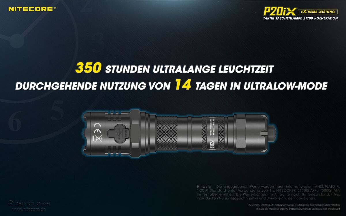 Nitecore P20iX PEL 2.0 - 4000 Lumen, NTH32, NTC2i, ohne Strobe Mode