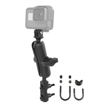 RAM Mounts GoPro Motorrad-Kamerahalterung - mit Basisbefestigung für Lenker/Bremse/Kupplung, B-Kugel (1 Zoll), im Polybeutel