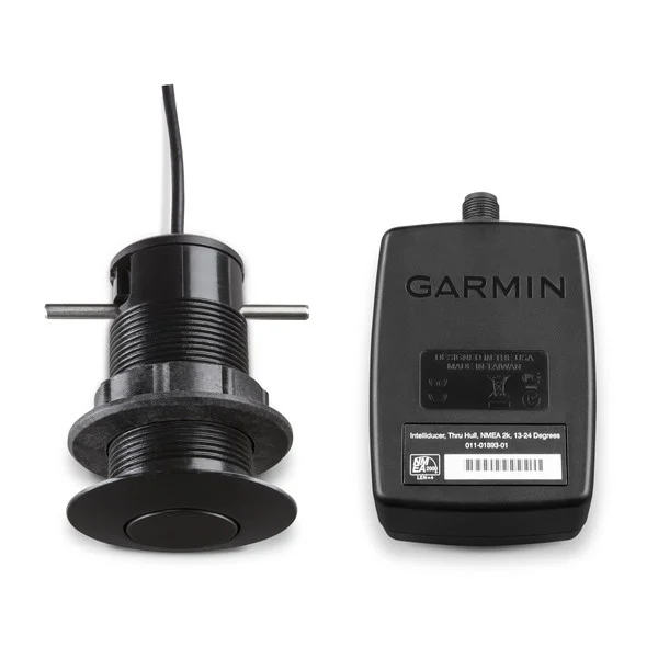 Garmin GDT 43 Geber mit Tiefen- und Temperaturmessfunktion in der Komplettansicht.