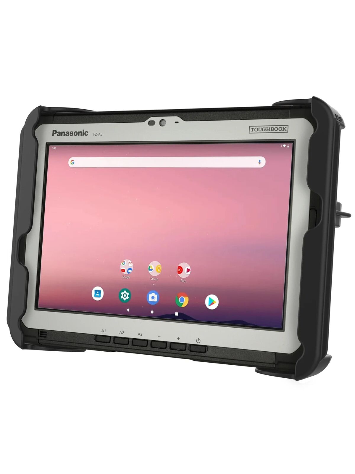 RAM Mounts Tab-Tite Universal Halteschale für Panasonic FZ-G2, FZ-A3, Getac UX10 und weitere Tablets bis zu 10 Zoll - AMPS-Aufnahme, Schrauben-Set