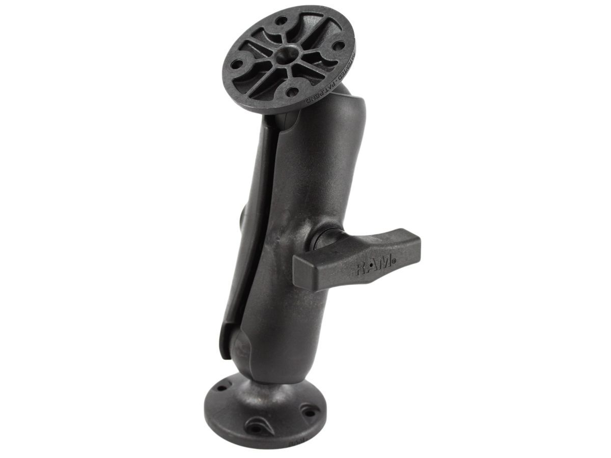 RAM Mounts Verbundstoff Aufbau-Set - 2x runde Basisplatte, mittlerer Verbindungsarm, C-Kugel (1,5 Zoll), im Polybeutel