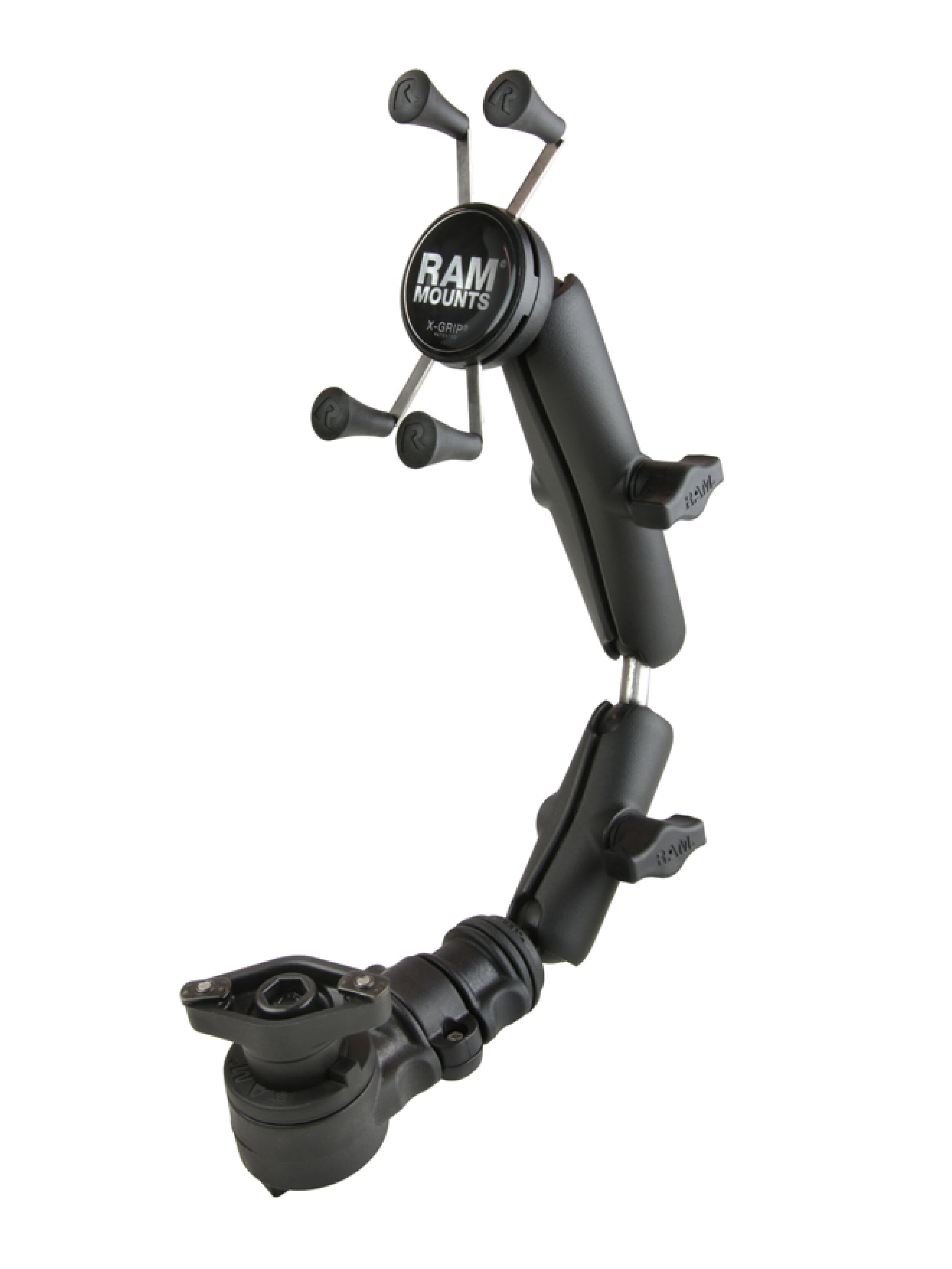 RAM Mounts X-Grip Universalhalterung für Rollstühle (Smartphones) - B-Kugel (1 Zoll) - Langer Verbindungsarm (ca. 231,90 mm) - Doppelkugel-Adapter - Mittlerer Verbindungsarm (ca. 94,74 mm) - Track Basis