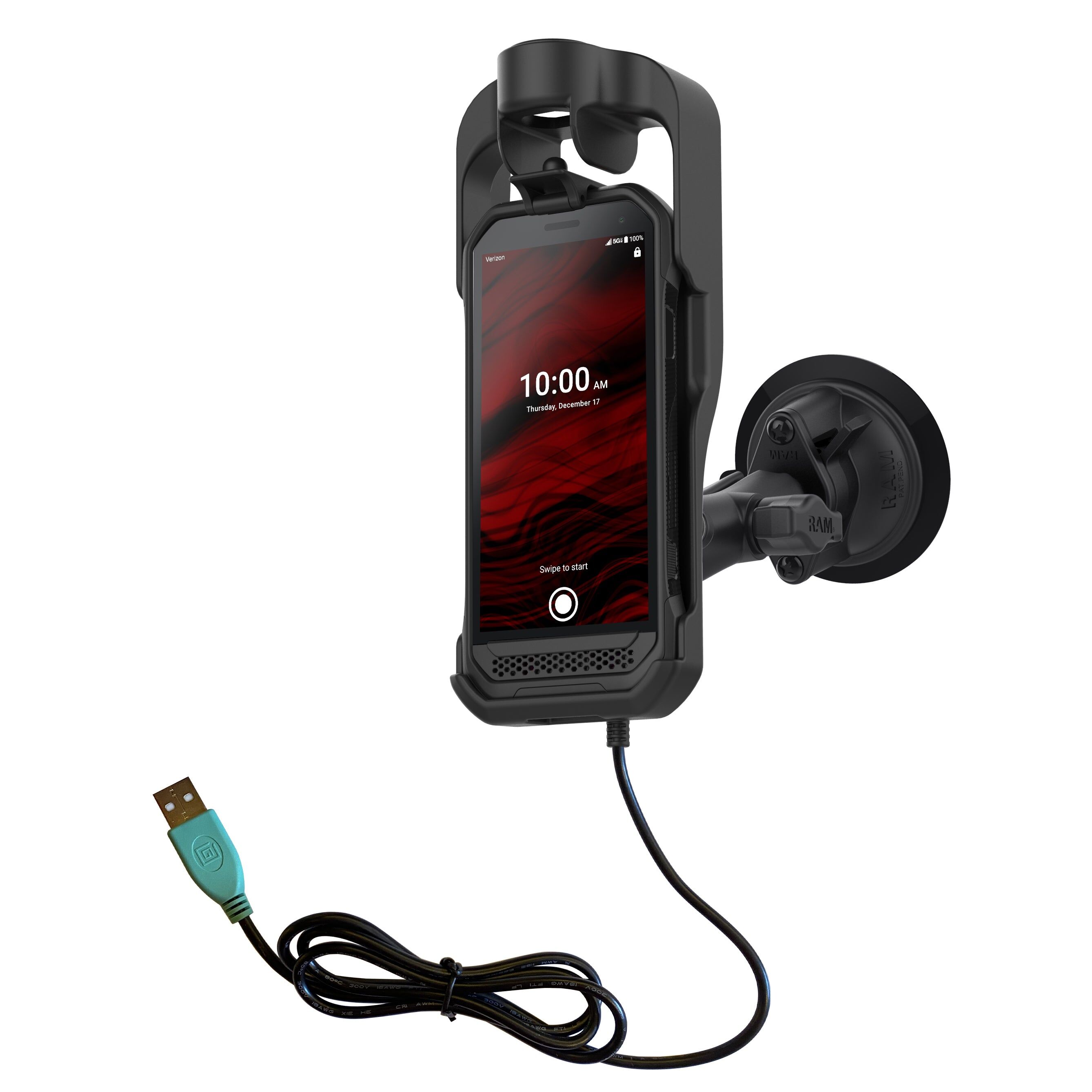 RAM Mounts Saugfuss-Halterung für Kyocera DuraForce Ultra 5G E7110 - B-Kugel (1 Zoll), USB-A