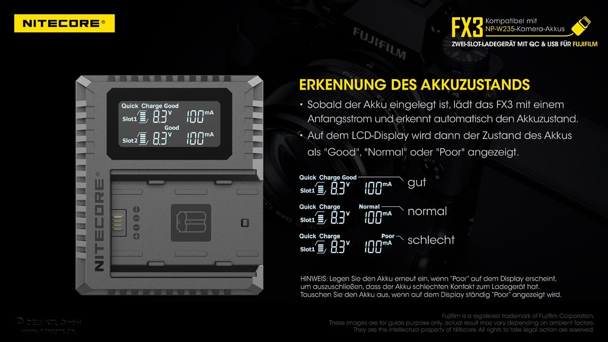 Nitecore FX3 - für Fuji Cameras