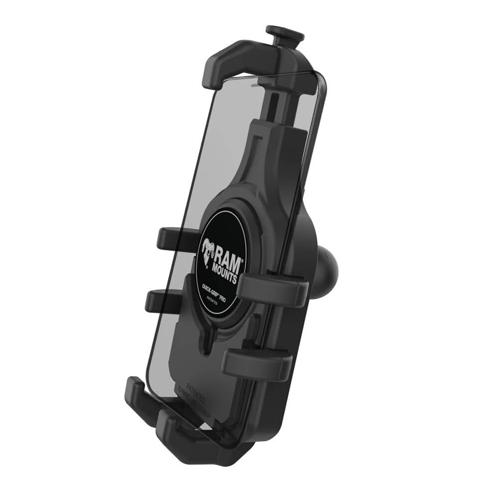 RAM Mounts Quick-Grip Pro Universalhalterung für Smartphones - Bis 95,25 mm Breite - Mag-Safe Kompatible - Inklusive Trapez-Basiskugel (B-Kugel - 1 Zoll) - Schrauben-Set