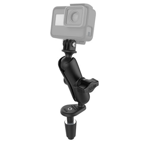 RAM Mounts GoPro Motorrad-Kamerahalterung - mit Lenkervorbaubasis, B-Kugel (1 Zoll), im Polybeutel