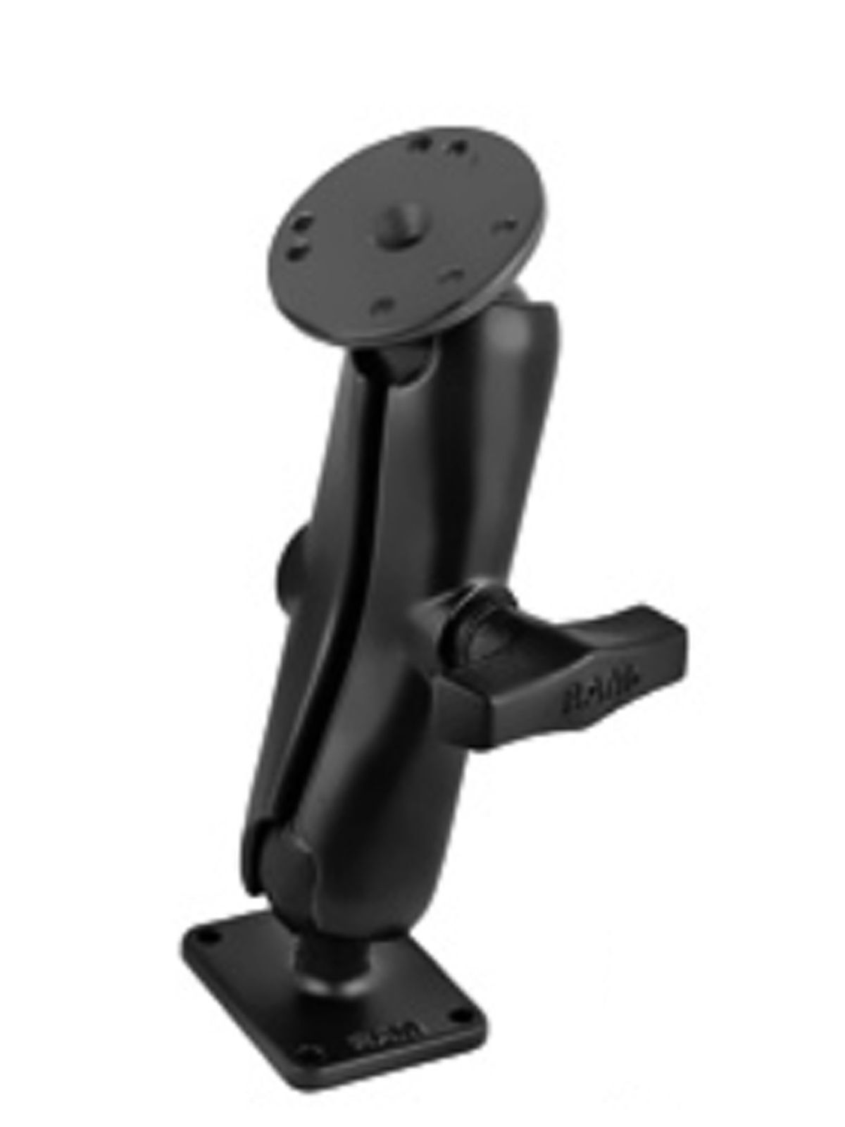 RAM Mounts Aufbau-Set - rechteckige Basisplatte, mittlerer Verbindungsarm, runde Basisplatte (AMPS), C-Kugel (1,5 Zoll)