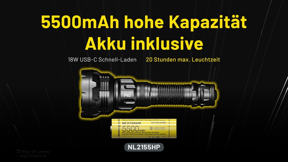 Nitecore P40 - LEP-Laser Lampe, 2000 Lumen