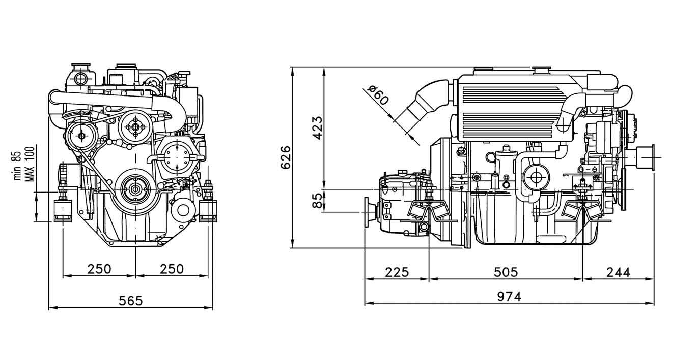 sole-schiffsdiesel-mini-62-mit-technodrive-wendegetriebe-tmc260-untersetzung-2-00-1-60ps-44-11kw-4-cil-2311cm-3000-u-min-12v-lichtmachine-95a-gewicht-240kg