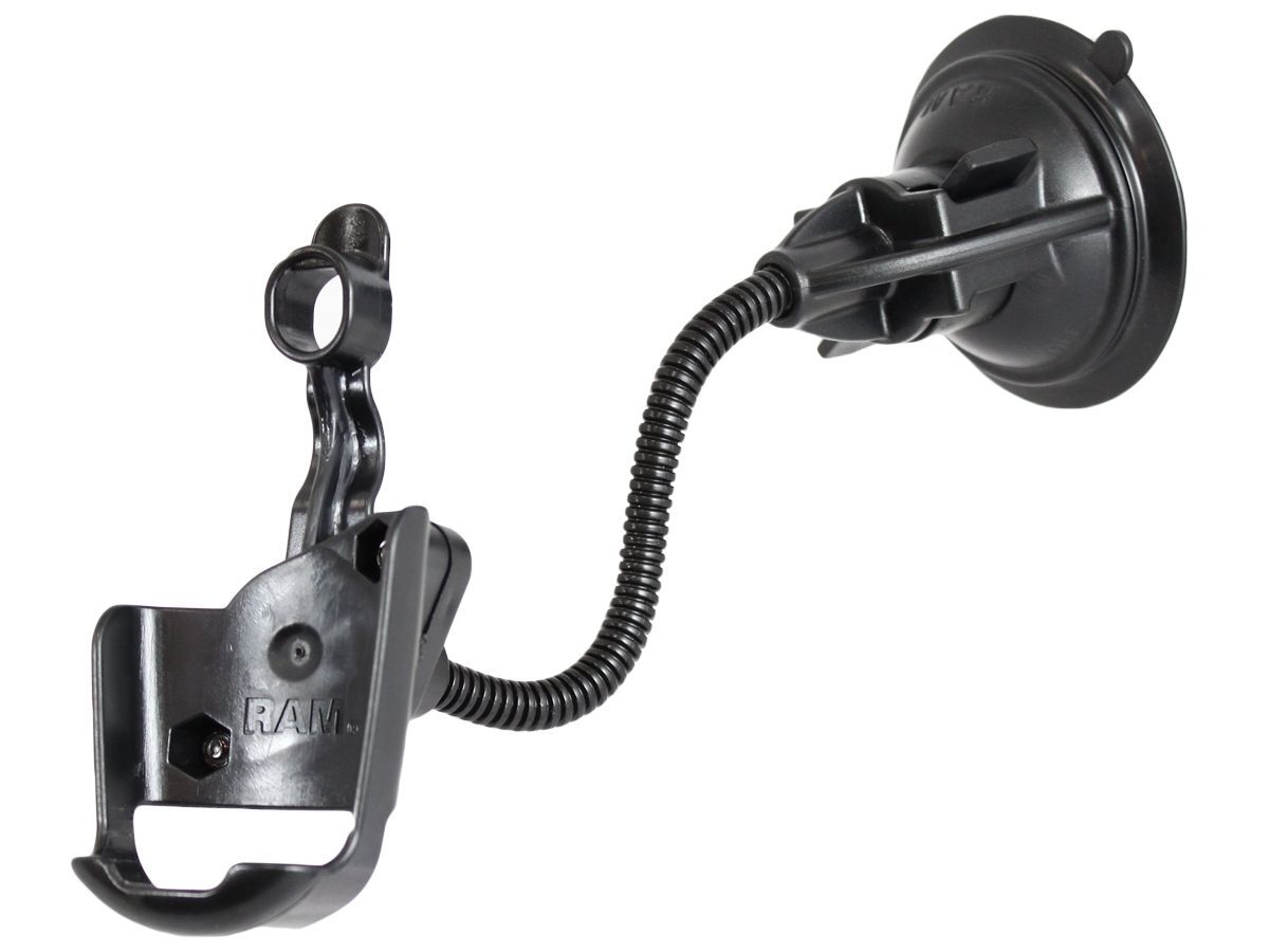 RAM Mounts Saugfuss-Halterung Garmin GPS 60er Serie - flexibler Arm (ca. 150 mm), Halteschale, im Polybeutel