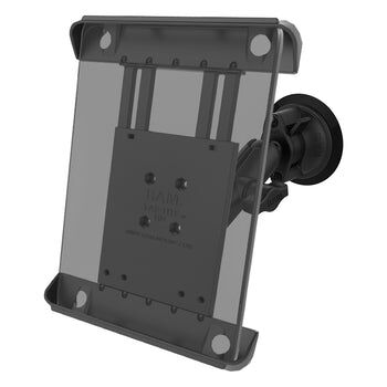 RAM Mounts Saugfuss-Halterung für 10 Zoll Tablets - mittlerer Verbindungsarm, Diamond-Basisplatte (Trapez), runde Basisplatte (AMPS), Tab-Tite Haltesc