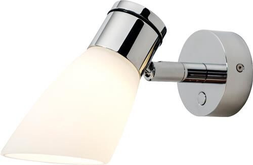 LED-Anbauleuchte R1, D2W, chrom-glanz, warmweiß, 10-30V DC, max. 3W, Glas weiß matt, mit Dimmer