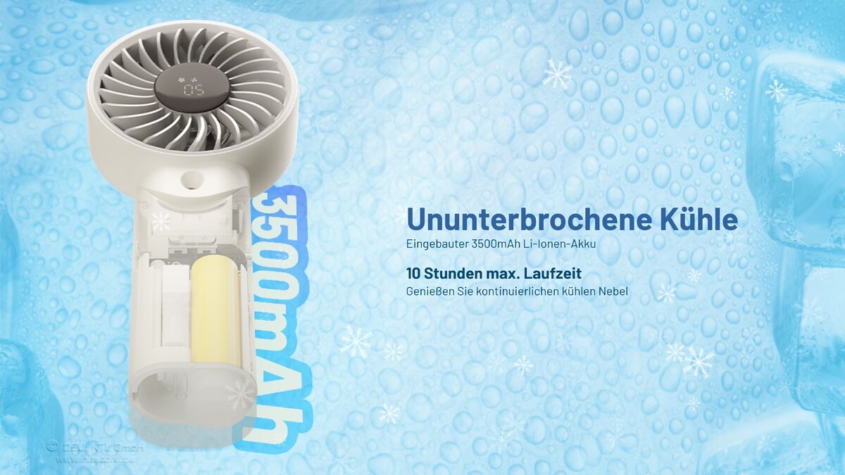 Nitecore izzCool 30 - Handventilator mit Luftbefeuchter, Cloud White