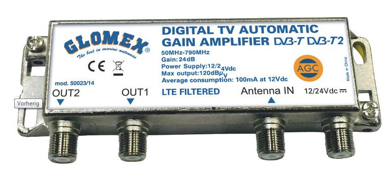 50023_14 Glomex V9125 AGCU DVBT2 Antenne TV und RadioGlomex V9125 AGCU/DAB DVBT2 Antenne TV und Radio DAB