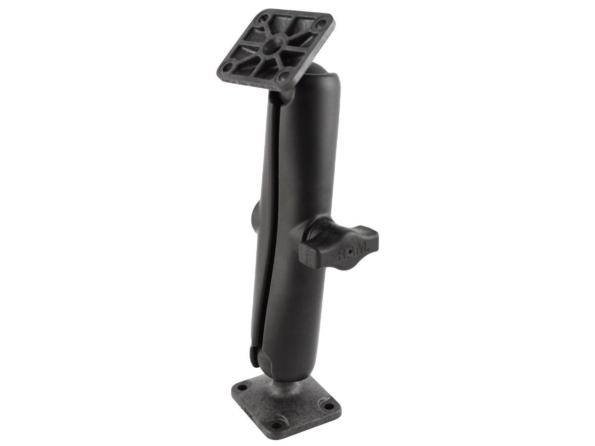 RAM Mounts Verbundstoff-Aufbau-Set - 2x rechteckige Basisplatte, langer Aluminium-Verbindungsarm, B-Kugel (1 Zoll), im Polybeutel